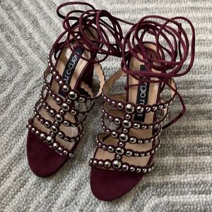 NEW Sergio Rossi Studded Heel Sandal with Ties